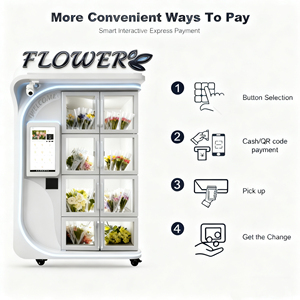 เครื่องหยอดเหรียญแบบคอมโบช่อดอกไม้สดบริการตนเองตลอด24ชั่วโมงบัตรเครดิต QR โค้ดความจุปรับแต่งได้คอมเพรสเซอร์ระบายความร้อน - Product Image 2