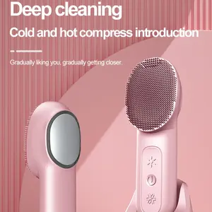 Silicone Facial Cleaning Brush Hot And Cool Face Lifting Massager LED Wrinkle Removal Skin Massage Machine