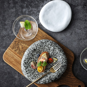 Plato de cerámica japonés para Sushi, vajilla de cocina Irregular para carne, Pasta, espagueti, ensalada, postre dulce, <span class=keywords><strong>restaurante</strong></span> y casa - Product Image 4