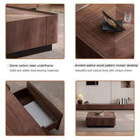 Nouveaux modèles de table basse carrée pour le thé et le café, pour la maison, le bureau et l'école, ensemble de meubles de salon en bois de noyer, meuble TV