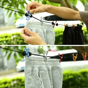 Tendedero de Ropa Extensible Portátil para Viajes con 12 Pinzas para Ropa, Accesorios para Camping y Uso en Interiores y Exteriores - Product Image 2
