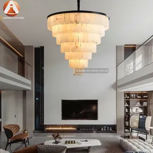 Restaurant Hanging Lamp Nordic Luxury Kitchen Pendant Light Modern Marble Stone Classic Chandeliers For Stair Living Room