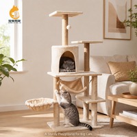 Árbol rascador para gatos de lujo, moderno y clásico, de varias capas, con hamaca, casa para gatitos, poste rascador interactivo de sisal y cartón de felpa