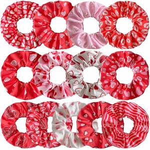 Chouchous Cœur Rouge Légers et Tendance pour la Saint-Valentin, Élastiques Doux Roses pour Cheveux - Product Image 1