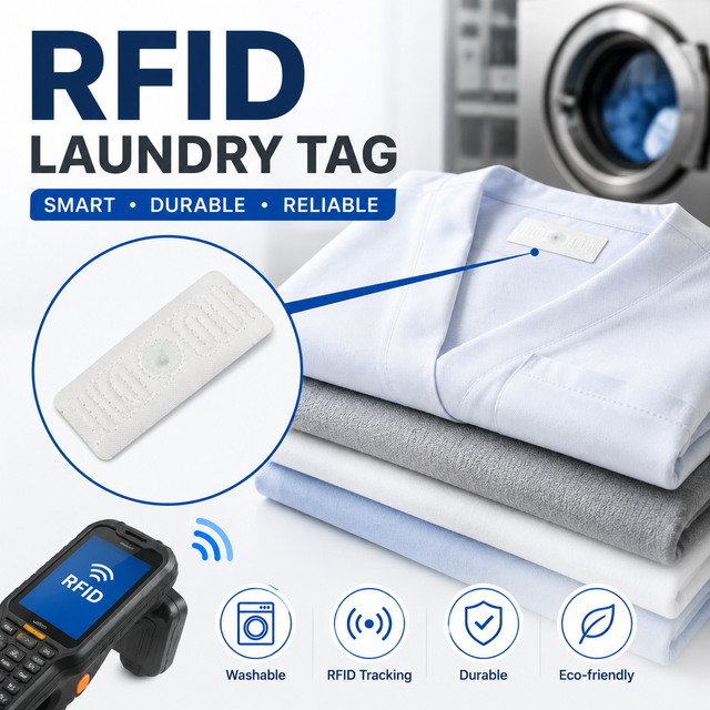 Flexible Soft RFID Laundry Tag Chemical Resistant Reusable Textile Tracking Tag