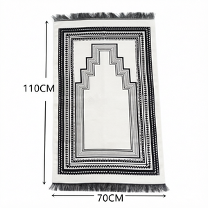 Tapis de prière islamique blanc en polyester, lavable, doux et léger, idéal pour la maison et le camping – Vente en gros directe usine à prix abordable - Product Image 2