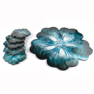 Prix d'usine : Moule en résine et silicone <span class=keywords><strong>personnalisé</strong></span> pour la fabrication de sous-plats, de plateaux roulants et d'accessoires de bureau, motifs fleur de tournesol, fleur de cerisier et fleur de sakura - Product Image 2