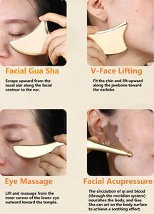 Cobre Gua Sha Tool-Masajeador facial de metal para drenaje linfático, estiramiento de la piel y Antienvejecimiento - Product Image 6