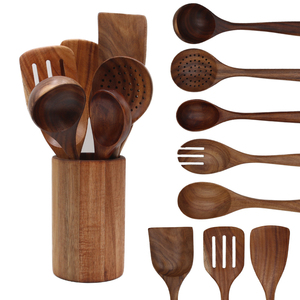 Outils de cuisine en bois naturel excellents <span class=keywords><strong>Ensemble</strong></span> d'ustensiles de cuisine <span class=keywords><strong>Ensemble</strong></span> d'ustensiles de cuisine en bois naturel <span class=keywords><strong>Spatule</strong></span> et <span class=keywords><strong>louche</strong></span> - Product Image 2