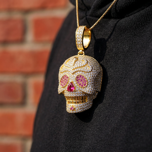 Pendentif Tête de Mort Givrée en Moissanite Argent 925, Bijou de Mode Unisexe de Luxe Hip Hop Bling pour Fêtes et Événements - Product Image 2
