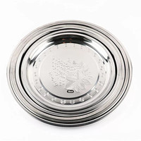 Yolecen Usine Vente Directe Plateau De Service En Acier Inoxydable Assiette À Manger Multi-Usage Assiette De Raisin Thaï pour Hot Pot BBQ-Ménage