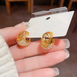 Orecchini a Cerchio in Rame Vianrla 2026, Nuovi con Zirconi AAA+, Placcati Oro/Argento, Gioielli alla Moda - Product Image 3
