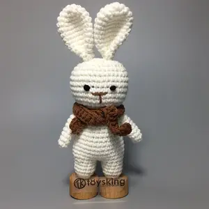 子供のための幼児コンフォートウサギのおもちゃ卸売赤ちゃんかぎ針編み羊あみぐるみ手作りバニーおもちゃ