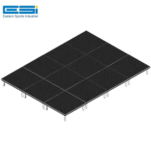 Structure de scène d'événement en aluminium 6061-T6 testée par ESI TUV Système de scène portable Plate-forme de surface noire Scène en aluminium à quatre pattes - Product Image 2