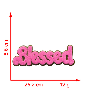 Bán buôn may mắn lớn Chenille thư vá sắt trên long lanh Khăn thêu Chenille vá cho quần áo - Product Image 3