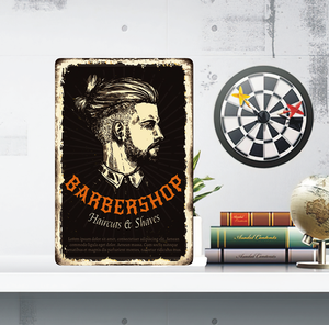 Plaques en métal <span class=keywords><strong>vintage</strong></span> pour salon de coiffure <span class=keywords><strong>Plaque</strong></span> décorative en étain personnalisée de <span class=keywords><strong>grande</strong></span> taille pour salon de coiffure Plaques en métal pour salon de coiffure rétro - Product Image 4