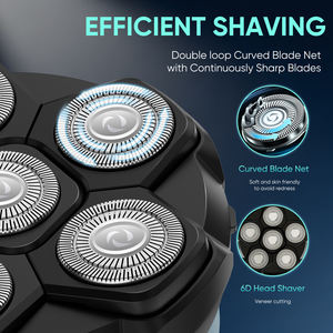 SOLIMPIA <span class=keywords><strong>Tondeuse</strong></span> et Rasoir Rotatif 6D Sans Fil Étanche pour <span class=keywords><strong>Homme</strong></span> à Tête <span class=keywords><strong>Chauve</strong></span>, Lames Magnétiques - Product Image 5