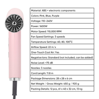 Sèche-cheveux puissant 1600W, ensembles de sèche-cheveux professionnels pour salon, séchage rapide, nouveau sèche-cheveux à ions négatifs