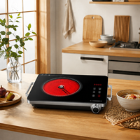 Cuisinière électrique infrarouge 2000W, plaque chauffante simple, cuisinière en céramique portable avec minuterie pour la cuisine à domicile