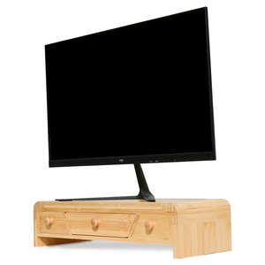 Wood Desktop <b>Laptop</b> Riser Bamboo <b>Laptop</b> Monitor Riser Desktop Stand Holder with Storage Drawer - Product Image 4