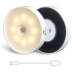 Nueva Lámpara de Pared LED con Sensor de Movimiento, Lámpara de Pared Solar Recargable por USB para Interiores, Luz Nocturna de Emergencia para Interiores - Product Image 1