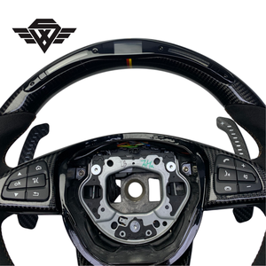 Volant de direction en carbone forgé à 3 branches personnalisé de luxe pour <span class=keywords><strong>Mercedes</strong></span> Benz W205 W223 809Y Classe B C E <span class=keywords><strong>Prix</strong></span> d'usine - Product Image 4