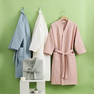 Bata <span class=keywords><strong>de</strong></span> Baño con Cordón <span class=keywords><strong>de</strong></span> Estilo Waffle <span class=keywords><strong>para</strong></span> Mujer, ODM, Súper Absorbente, <span class=keywords><strong>de</strong></span> Secado Rápido, Ligera, <span class=keywords><strong>para</strong></span> las Cuatro Estaciones, Primavera, Verano, Hotel, <span class=keywords><strong>Spa</strong></span> - Product Image 2