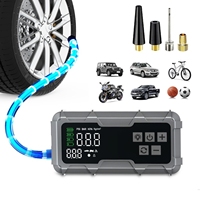 Démarreur de voiture 4-en-1 12V 8000mAh, compresseur d'air, booster de batterie, batterie externe, gonfleur de pneus portable avec affichage numérique de la pression