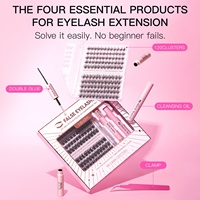 Kit de faux cils style européen et américain pour e-commerce transfrontalier – Épais, aspect naturel, 3D stéréo, fibres synthétiques, DIY