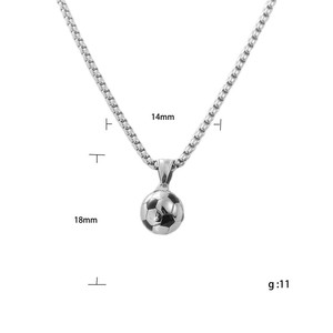 yunnique <b>Titanium</b> Steel Soccer Ball Pendant Themed Geometric Necklace Everyday Wear Retro Style Men Women 120228 - Product Image 5