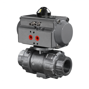 วาล์วควบคุมลมแบบลูกบอล 2 ทาง ยี่ห้อ COVNA ตัวกระตุ้นลมแบบ Double Union ทำจากพลาสติก PVC - Product Image 4