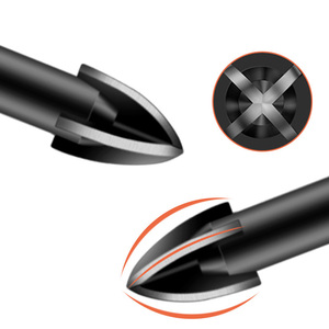 مثاقب بلاط كربيدية متقاطعة سداسية الشكل 3-12 مم، 6 مم و8 مم، لفتح الثقوب في الزجاج والسيراميك والخرسانة والطوب بأربع شفرات للحفر السريع - Product Image 4
