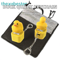 Cartoon Duckling Quack Fidget Keycap Regulator Keyboard Rattle Button Sound Toy with Keychain Decorative Ornament