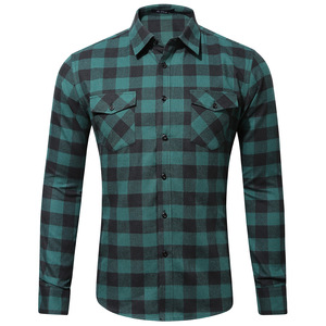<span class=keywords><strong>Camicia</strong></span> <span class=keywords><strong>a</strong></span> <span class=keywords><strong>Quadri</strong></span> in Flanella di Cotone Premium OEM per <span class=keywords><strong>Uomo</strong></span>, Manica Lunga con Bottoni, <span class=keywords><strong>Camicia</strong></span> Casual con Due Tasche sul Petto - Product Image 2