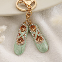 Sepatu Balerina Elegan RJ Dengan Gantungan Kunci Berlian Kristal Rhinestone Gantungan Kunci Mobil Liontin Tas Wanita Hadiah Suvenir Grosir
