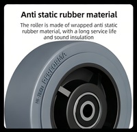 Roue pivotante antistatique robuste de 5 pouces (125 mm) en TPR gris avec plaque pour chariot