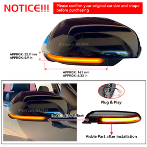 2 Piezas de Luces LED Dinámicas de 12V para Espejo Retrovisor, Indicador de Señal de Giro para V W Polo Mk4 FL Vento 2005-2010 Skoda Octavia 2004-2010 - Product Image 2