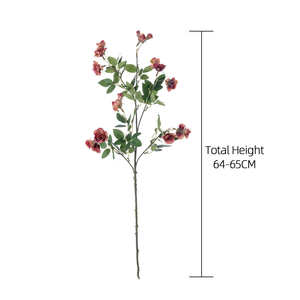 CL31501 Branche de fleur de rose artificielle en soie faite à la main, vente en gros en vrac, simulation décorative en PU pour la fête des mères, rentrée scolaire - Product Image 2