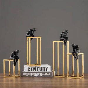 Décorations d'intérieur créatives nordiques, ornements, figurines de penseurs, sculpture, porte-livre, statue, ornements, artisanat pour salle d'étude - Product Image 1