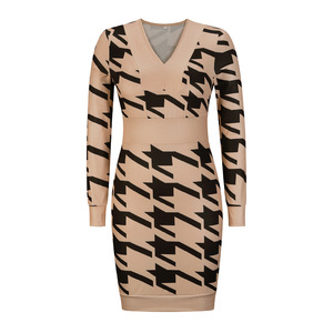 Nuevo Vestido Informal de Punto con Cuello en V para <span class=keywords><strong>Mujer</strong></span>, Talla Grande, Sexy, <span class=keywords><strong>Otoño</strong></span> <span class=keywords><strong>Invierno</strong></span> <span class=keywords><strong>2022</strong></span>, 100% Poliéster, ODM - Product Image 5