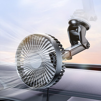 Ventilador de Coche Plegable con Soporte de Succión, Enfriador de Aire Ajustable de 6 Pulgadas, Conexión USB, Silencioso, Alto Flujo de Aire, Ventilador Portátil