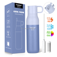 뜨거운 판매 절연 스테인레스 스틸 여행 텀블러 탄소 필터 500ml 깨끗한 마실 재사용 필터 물병