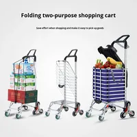 Chariot de manutention pliable portable en acier inoxydable à 8 roues avec panier en maille, pour escalier, usage commercial, camping, OEM, industriel