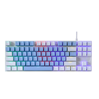 Keyboard Gaming Mekanik Berkabel 87 Tombol RGB LED Rainbow Backlit, Laris untuk PC Gaming Windows
