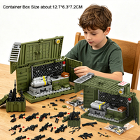En gros Blocs de construction miniatures et accessoires pour la construction de salles de jeu, de bases et de conteneurs tactiques des forces spéciales, thème armes de guerre et maisons