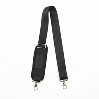 Sangle de sac messager réglable en nylon noir personnalisée de 38 mm avec rembourrage et boucle métallique, sangles durables pour sacoche d'ordinateur