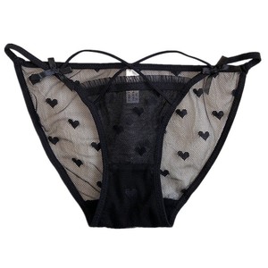 Culottes string sexy pour femmes, en dentelle ajourée transparente, taille basse, fines, en résille, style hot heart girl. - Product Image 5