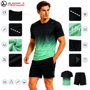 Tuta sportiva personalizzata PRO di alta qualità per uomo, sfumata, traspirante, leggera, per allenamento e tempo libero. - Product Image 1