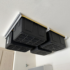Garage Organizer Ceiling Holder Overhead Stand Trash Can Storage Rack Bin Rail