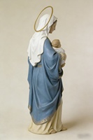 Statue décorative artisanale en résine peinte à la main de la Madone et de l'Enfant, forme irrégulière